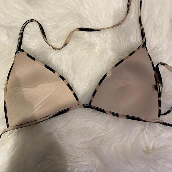 H&M triangle bikini top giraffe animal print M - Picture 2 of 3